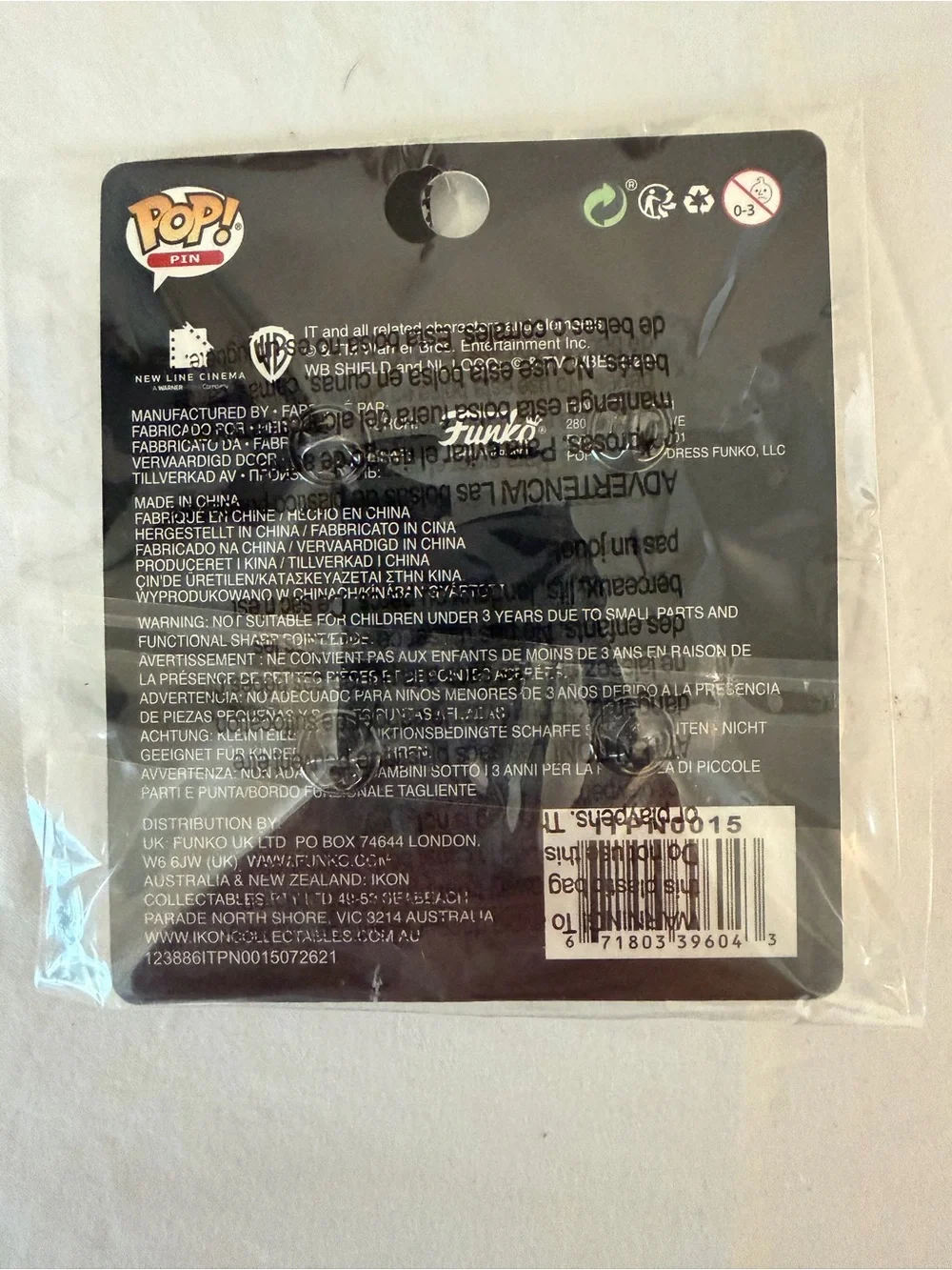Funko IT Pennywise Enamel Pin Set - Orange, Red, Yellow, White
